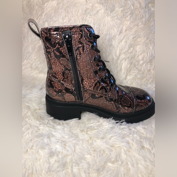 Steve Madden Brown and Black Studded Combat Boots - Picture 4 of 16